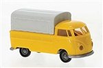 Brekina 32985 HO 1960-1963 Volkswagen Pritsche T1b Pickup Truck w/Cover Assembled Economy Red Gray