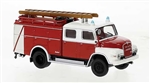 Brekina 45132 HO 1960 MAN 450 HA TLF 16 Fire Truck Assembled Hessen Germany Fire Dept. German Lettering