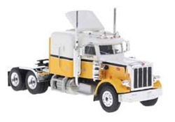 Brekina 85717 HO 1973 Peterbilt 359 Sleeper-Cab Tractor Assembled Yellow White