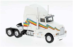 Brekina 85932 HO 1984 Kenworth T600 Sleeper-Cab Tractor Only Assembled White Rainbow