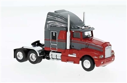 Brekina 85933 HO 1984 Kenworth T600 Sleeper-Cab Tractor Only Assembled Red Gray