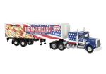 Brekina 86263 HO Kenworth W900 Semi Tractor w/Sleeper Cab & Reefer Trailer Assembled Dr. Oetker Pizza Big Americans