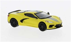 Brekina PCX870672 HO 2020 Chevrolet Corvette (C8) Stingray Assembled Yellow Black