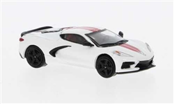 Brekina PCX870673 HO 2020 Chevrolet Corvette (C8) Stingray Assembled White Red Black
