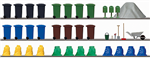 Busch 1136 HO Garbage & Trash Set