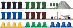 Busch 1136 HO Garbage & Trash Set