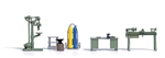 Busch 1185 HO Workshop Interior Equipment Set Kit Drill Press Workbench Lathe Welding Apparatus