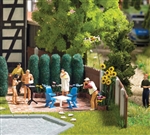 Busch 1189 HO Garden Furniture Set Table 4 Chairs Grill