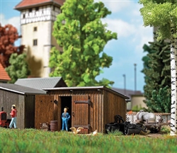 Busch 1594 HO Wooden Shed Laser-Cut Wood Kit