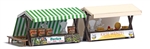 Busch 1822 HO Two Outdoor Market Stalls Laser-Cut Kit Cucumber & Cheese German