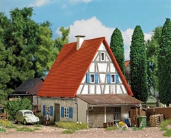 Busch 1908 HO Weathered Half-Timber House Laser-Cut Kit