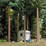 Busch 1985 HO Logger's Trailer Hut Laser-Cut Wood Kit Gray