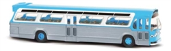 Busch 44513 HO 1959 GMC TDH-5301 Fishbowl City Bus Assembled Silver Blue White