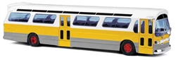 Busch 44518 HO 1959 GMC TDH-5301 Fishbowl City Bus Assembled Silver White Yellow