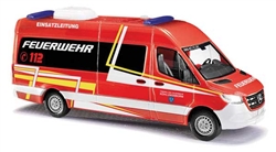 Busch 52625 HO 2018 Mercedes-Benz Sprinter LWB High-Roof Ambulance Assembled Kuhlungsborn, Germany, Fire Department German Lettering