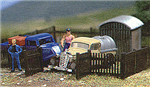 Busch 6007 HO Fences Picket Fence Set 48" w/4 Gates