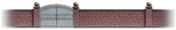 Busch 6014 HO Stone Wall w/Metal Gate