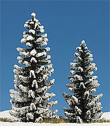 Busch 6152 HO Snow Covered Spruce Pkg 2