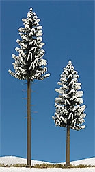 Busch 6153 HO Snow Covered High Trunk Spruce Pkg 2