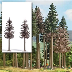 Busch 6166  Dead Spruce Trees 13cm Tall pkg2