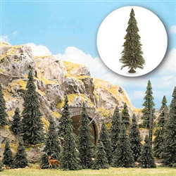Busch 6576 N Trees Conifer Pines w/Roots Set 1-3/16 to 2-3/16" Tall