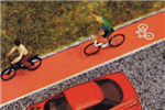 Busch 7082 HO Roadway Bicycle Path 39-3/8 x 9/16" Bicycle Symbol