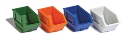 Busch 7753 HO 2.75yd Cu. Dumpster 4-Pack 1 Each: Green, Orange, Blue, White