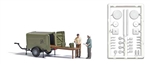 Busch 7936 HO Snack Break Action Set Supply Trailer with Trailer 2 Figures Warming Containers Utensil-Dish Spr