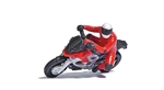 Busch 7941 HO Super Racer 2 Action Set Red Motorcycle with Rider 3 Sections of Highway Guardrails