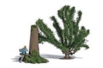 Busch 7955 HO Geochcher Action Set Land Rover Defender, Tree, Stump, Figure