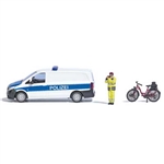 Busch 79801 HO Chief Display Master Action Set German Police Van Figure in Hi Viz Bicycle