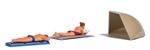 Busch 79822 HO Sunburn Action Set 2 Figures Air Mattress Blanket Sun Shelters