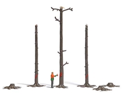 Busch 79880 HO Tree Marking Action Set 3 Dead Tree Trunks 3 Stumps Figure