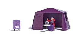 Busch 7995 HO Fortune Teller Action Set Tent Sign Table Figure Crystal Ball