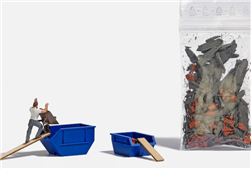 Busch 8281 N Filling Skip Dumpsters Action Set 2 Different Dumpsters Figure Boards Junk