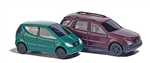 Busch 8310 N Mercedes-Benz A-Klasse Station Wagon & M-Klasse SUV Assembled Green & Maroon