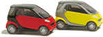 Busch 8350 N European Automobiles Smart pkg 2 2-Door Subcompact City Coupe 1 Each Red & Yellow