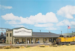 Busch 9721 HO North American-Style Wood Train Station Laser-Cut Wood Kit