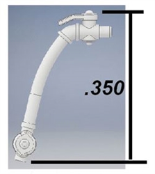 Cal Scale 190730 HO Loco Air Hose with Shut Off Valve Plastic Pkg 2