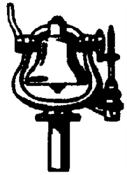 Cal Scale 285 HO Steam Engine Bell w/Bracket Brass Casting Air Ringer Type