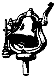 Cal Scale HO 317 Steam Engine Bell w/Bracket Brass Casting Air Ringer Type w/Squat Base Modern Locos