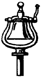 Cal Scale 329 HO Steam Engine Bell w/Bracket Brass Casting Old Style w/Ball Top Rigid