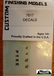 Custom Finishing 7817 HO Decal Set For Pyke Model M Snow Clearing Unit