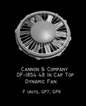 Cannon & Company 1854 HO 48" Cap-Top Dynamic Brake Fan For First Generation EMD Diesels pkg 2
