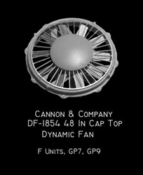 Cannon & Company 1854 HO 48" Cap-Top Dynamic Brake Fan For First Generation EMD Diesels pkg 2