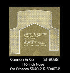 Cannon & Company 2032 HO Safety Tread Kit Nose Only Photo-Etched Brass) For Athearn SD40T-2 & SD40-2 w/116" Nose