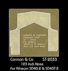 Cannon & Company 2033 HO Safety Tread Kit Nose Only Photo-Etched Brass For Athearn SD40T-2 & SD40-2 123" Nose
