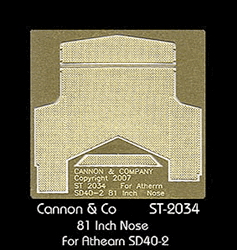 Cannon & Company 2034 HO Safety Tread Kit Nose Only Photo-Etched Brass For Athearn SD40-2 w/81" Nose