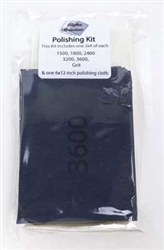 Creations Unlimited 5051 Foam Pads Polishing Kit 1 Each: 3 x 4" 1500 1800 2400 3200 3600 Grit & 6 x 12" Polishing Cloth
