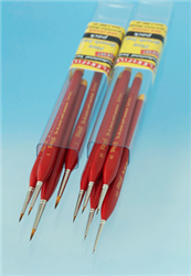Creations Unlimited BRF4P Precision Paint Brush Set Flex-I-File Fine 1 Each #0-#3